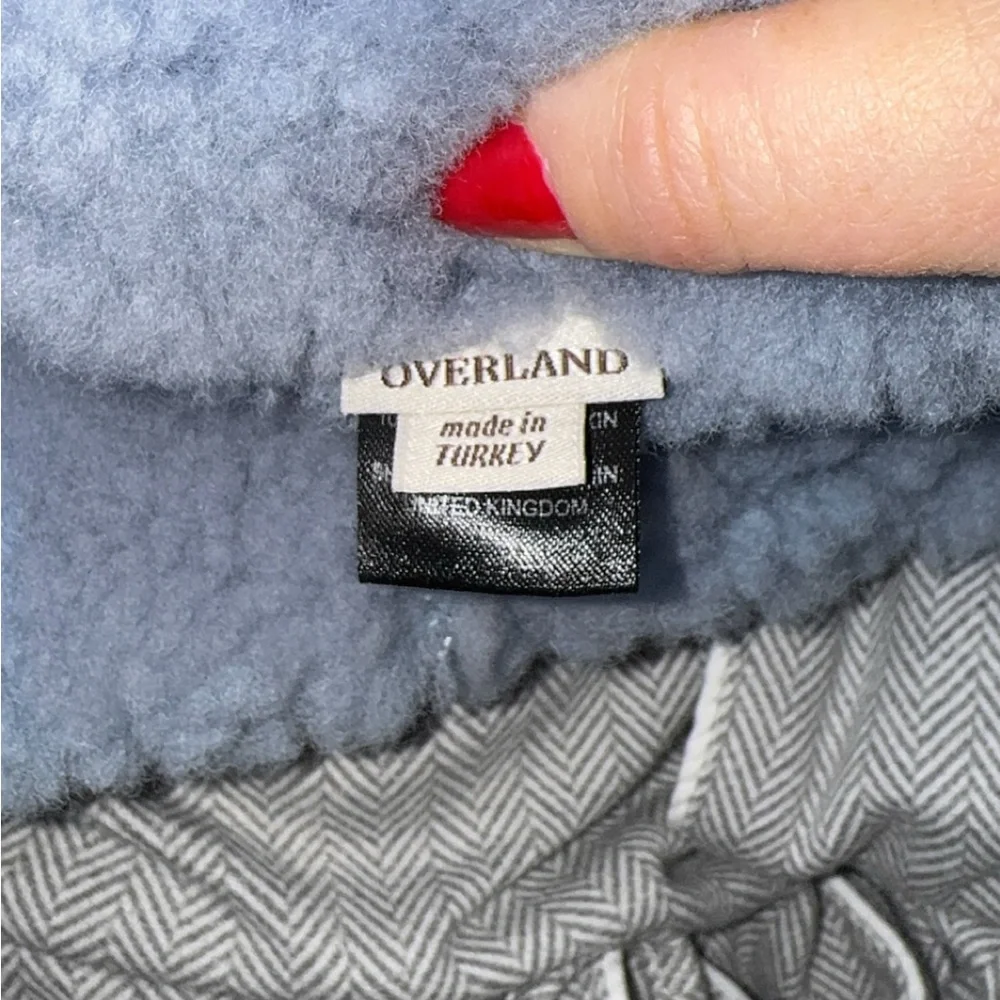 Overland Children’s Unisex Sheepskin Fur Dyed Blue Leather‎ Aviator Hat